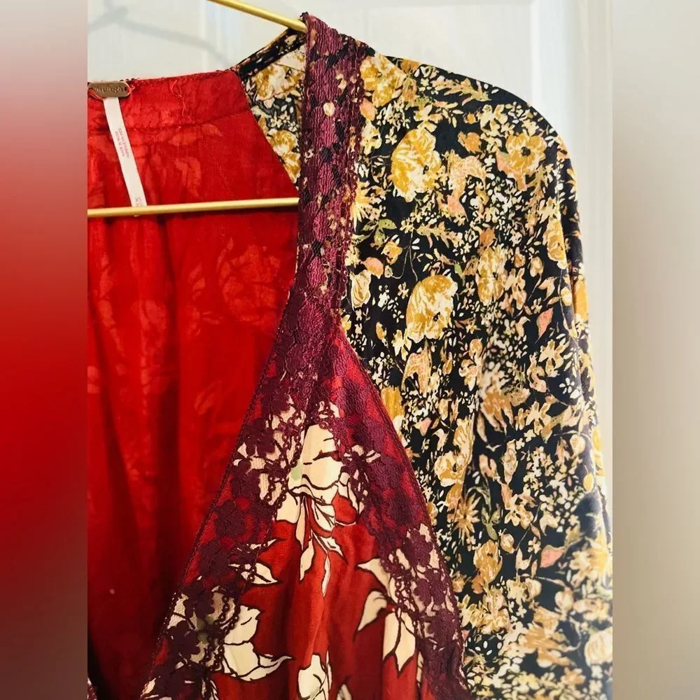 Free People Multicolor Floral Long Sleeve Dress NWOT